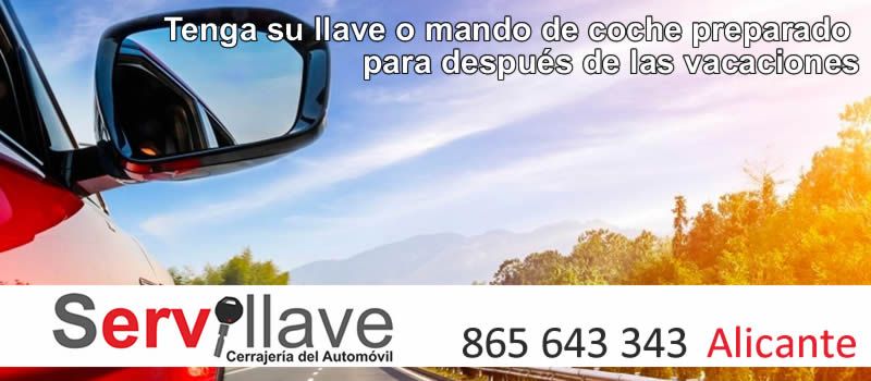 Tenga su llave o mando de coche preparada para después de las vacaciones en Alicante